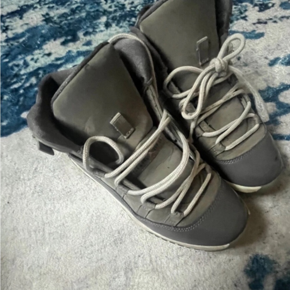 Jordan Kids Gray and White High-Top Sneakers